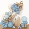 153pcs Dusty Blue Balloon Garland Kit – Mixed 18, 12, 10, 5 Inch Blue, White, Sand, Metallic Confetti, and Gold Balloons for Birthday, Baby Shower, and Party Decor